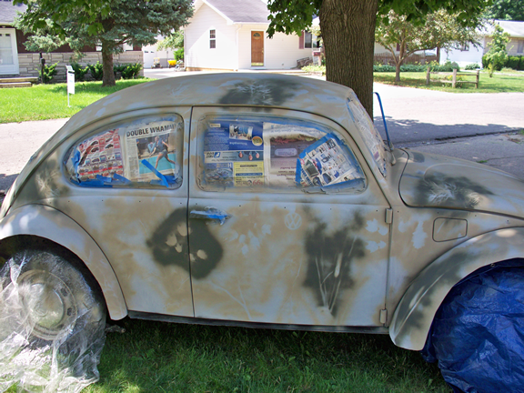 Green Camouflage on VW Beetle